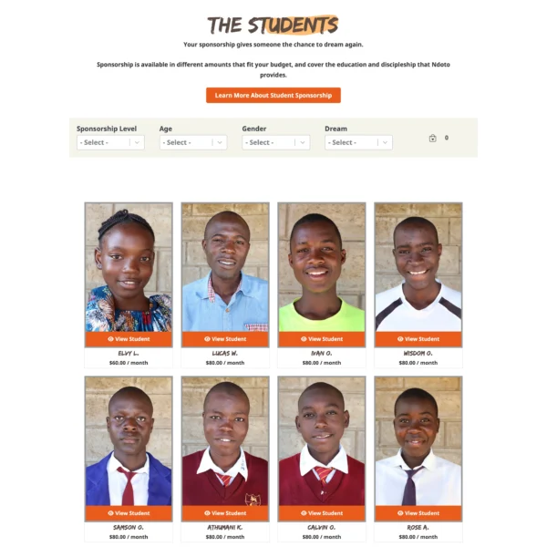 Ndoto - Sponsor a Student Page